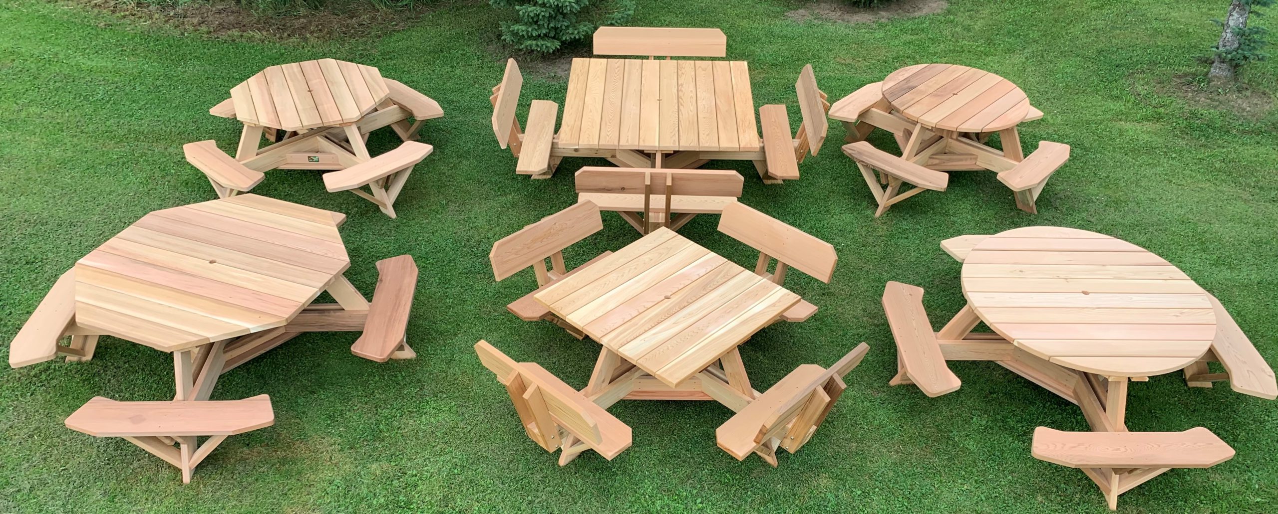 Easy Seating Picnic Table Designs in Western Red Cedar