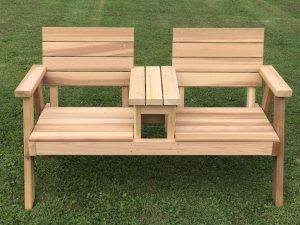 #HTT Hillsfield Tete-A-Tete Cedar Double Seated Bench