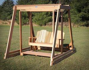 Single Cedar Swing with Foot Platform