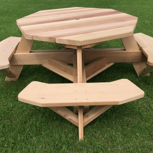 49" Octagon Picnic Table with Easy Seating
